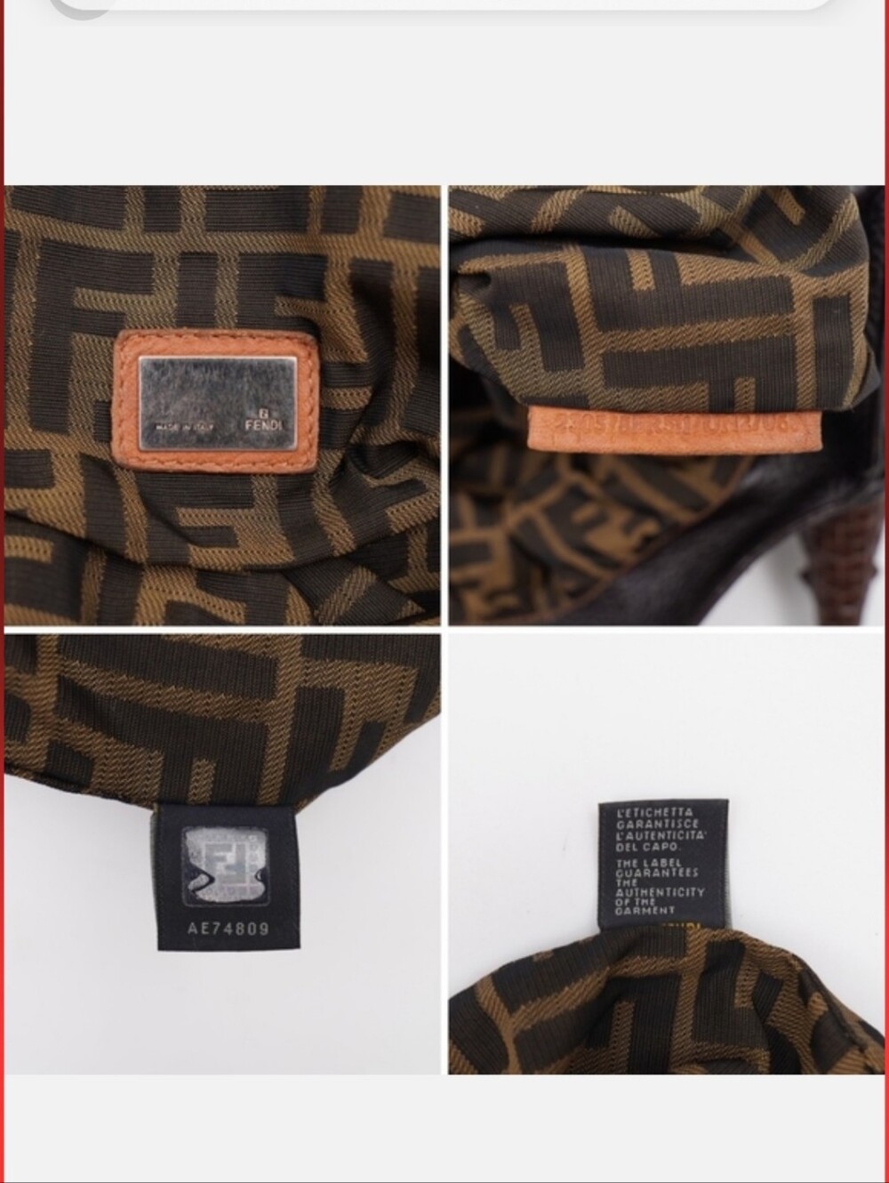 FENDI Nappa Nuvolata Vitello Tortuga Spy Bag - Picture 5 of 16
